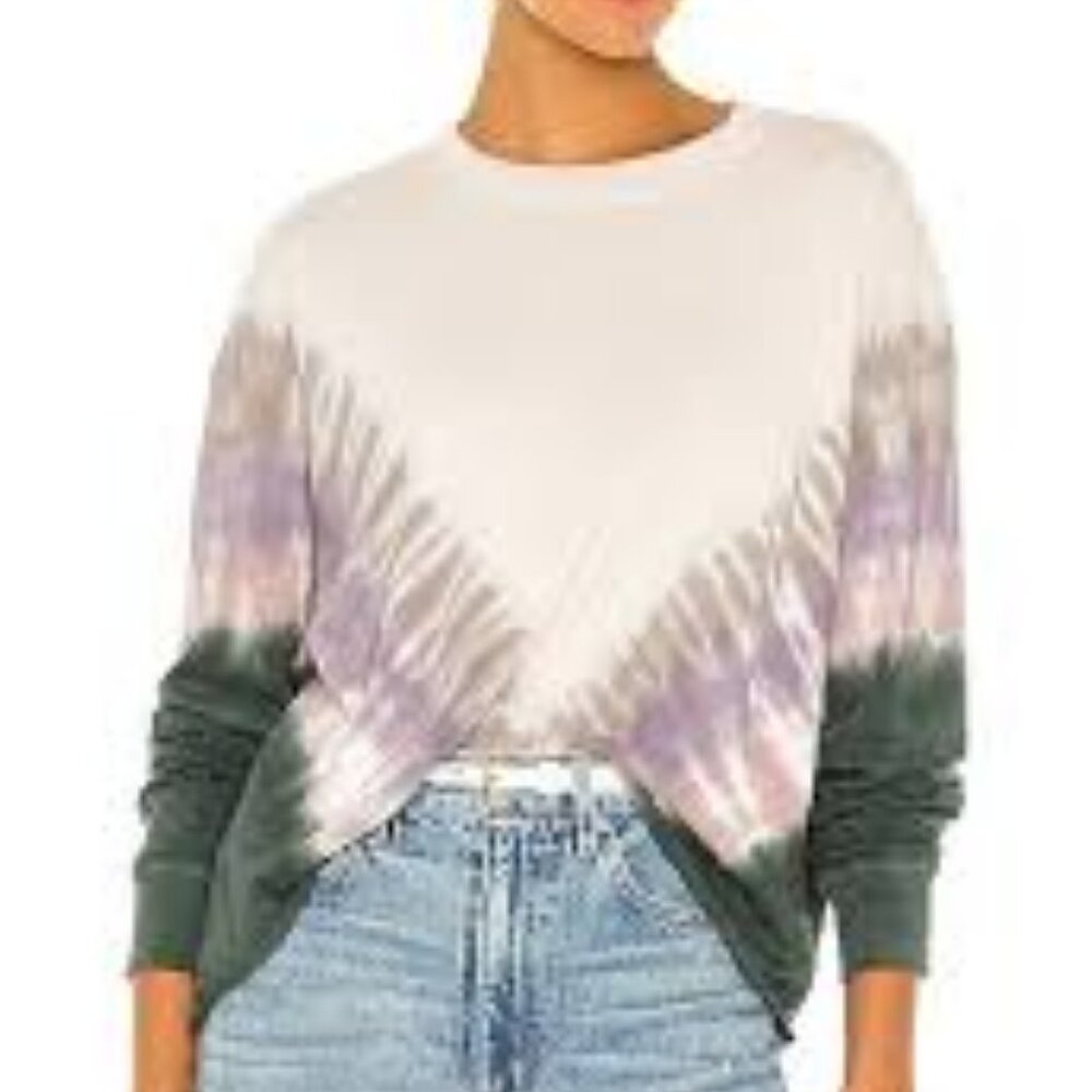Daydreamer Tie Dye Cropped Hippie Festival Tee Shirt in Dusty Rose Small‎